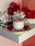 Red Christmas Tea Cup Candle