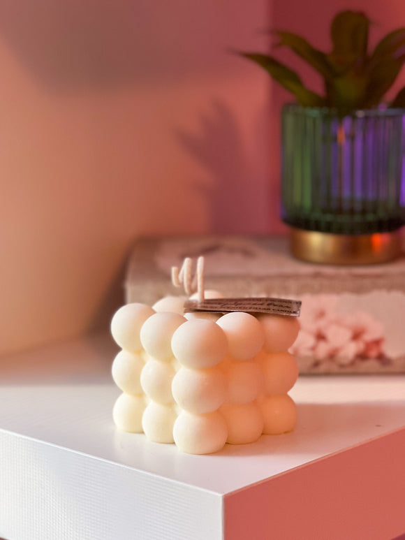 Bubble Cube Pillar Candle