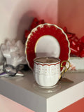 Red Christmas Tea Cup Candle