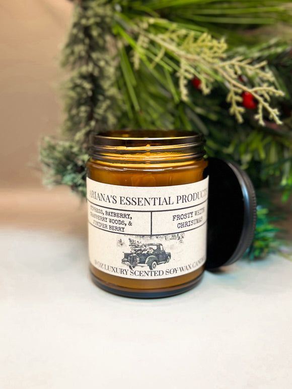 Frosty White Christmas Candle