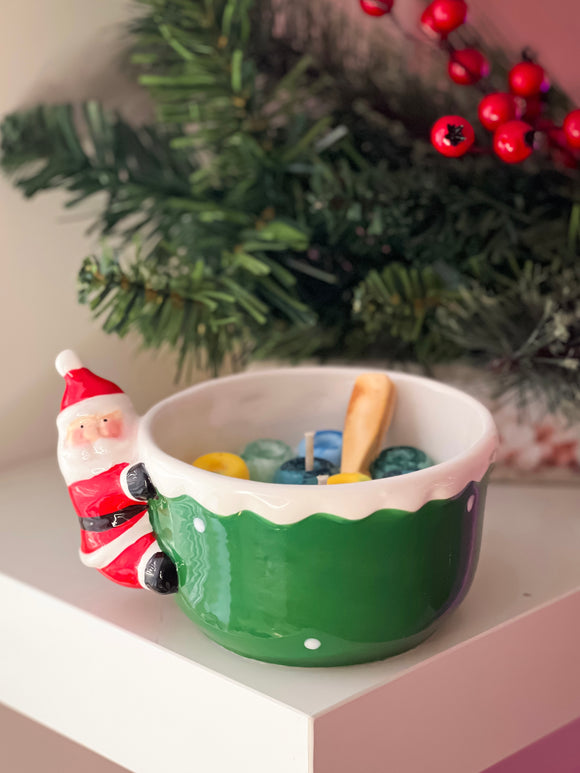 Santa Cereal Bowl Candle