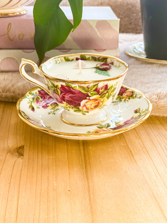 Old Country Roses Tea Cup Candle