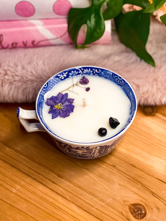 Vintage Italian Tea Cup Candle